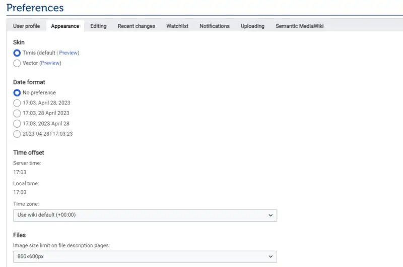 Energypedia Preferences Appearance.png