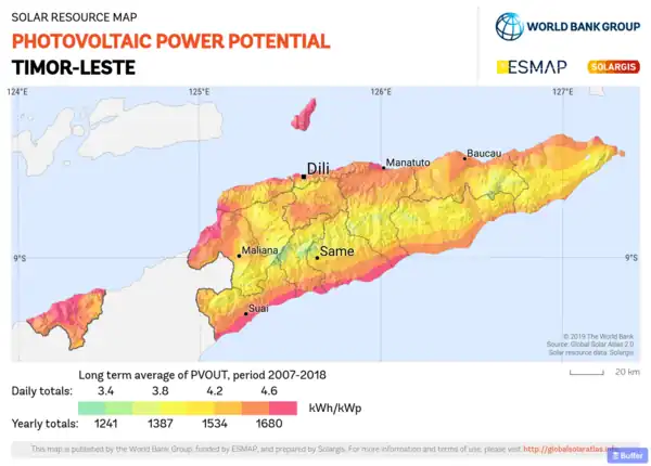 Photovoltaic power potential Timor-Leste.png