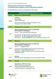 Programm des fünften deutsch-tunesischen Energietags