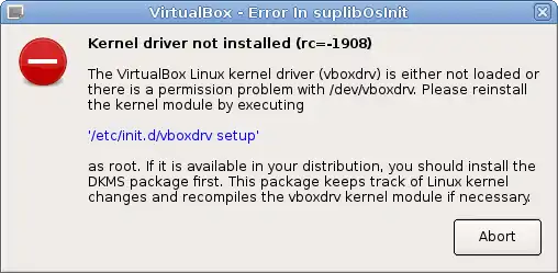 VirtualBox-Error: Kernel driver not installed