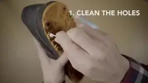 1. Clean the holes where you have lost studs