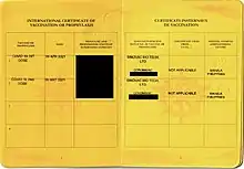An International Certificate of Vaccination issued by the Bureau of Quarantine in the Philippines after being vaccinated with a COVID-19 vaccine in 2021.