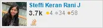 profile for Steffi Keran Rani on Stack Exchange, a network of free, community-driven Q&A sites