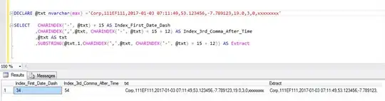 Screenshot showing string extraction