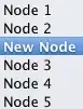 New node showing