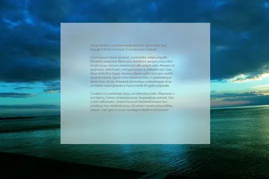 Blurred foreground layout