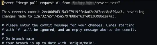 git revert commit verify message