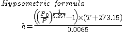 hypsometric formula