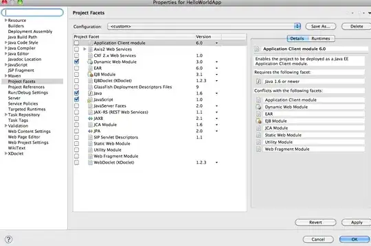 screenshot of the offending gaps