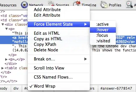 and element state context menu