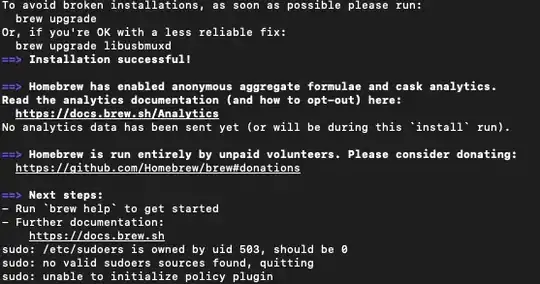 Homebrew installation successful