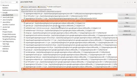 Screenshot of how the data in SPSS