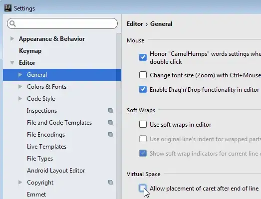 Editor General Allow placement