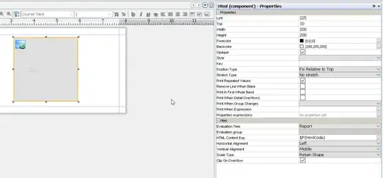 Setting properties in iReport