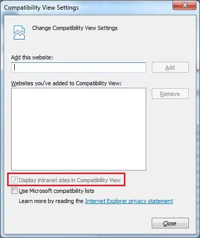 IE Compatibility View Settings