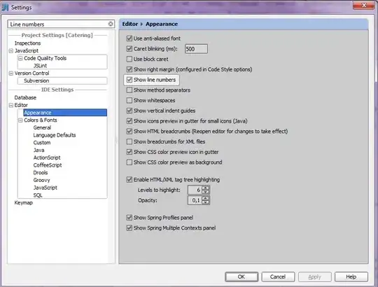 screenshot of one of the interfaces when profiling