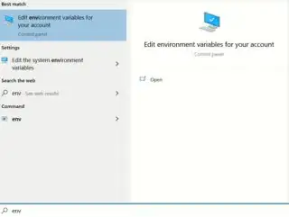 write env in the search bar
