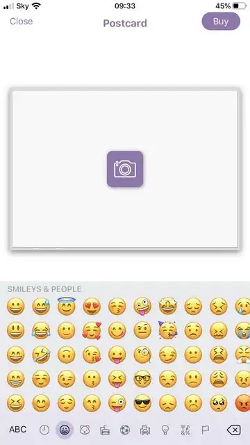 Emoji keyboard screen shot