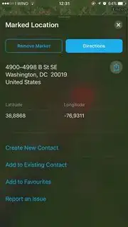 screenshot of the expanded bottom sheet in Maps