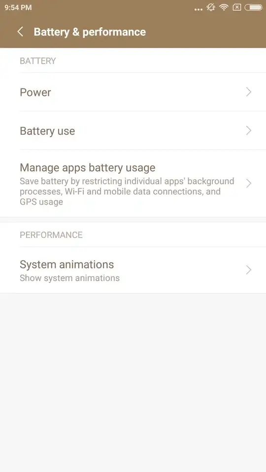 Manage apps battery usage