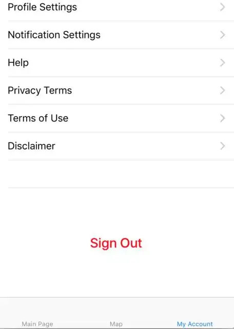 They then navigate to another tab and there is a sign out button