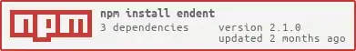 endent npm badge, with the above statistics