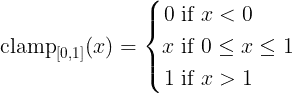 clamp(x)=max(0, min(x, 1))