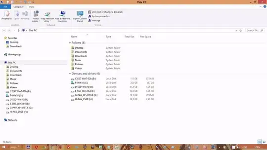 boot from F-drive Win10 the Explorer view with HDD inserted