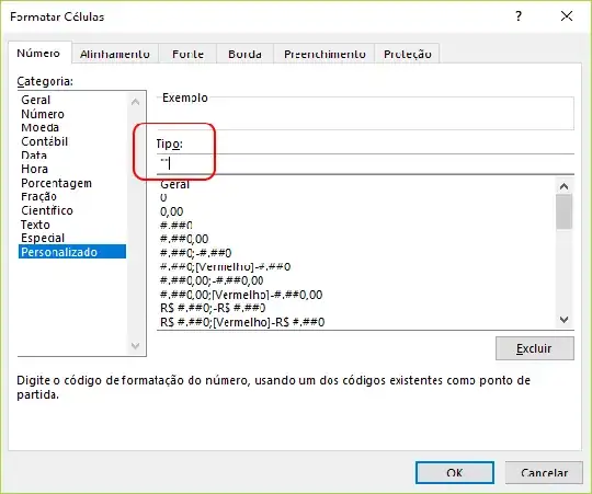 custom format for blank cells