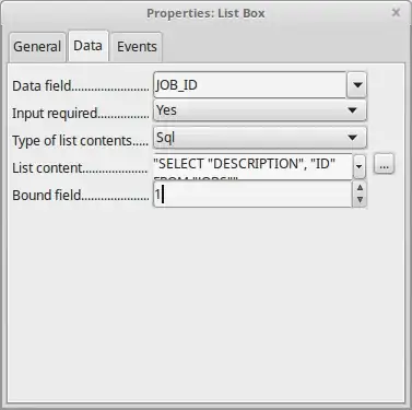 Control properties windows