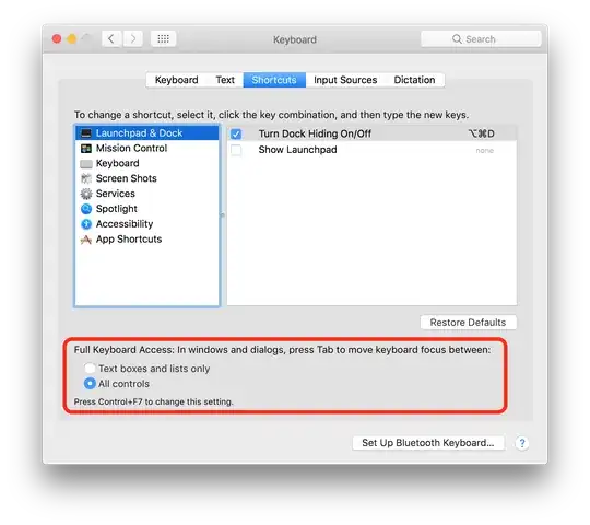 Keyboard Shortcuts Full Keyboard Access