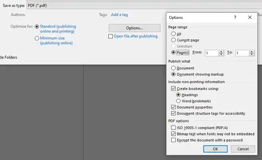 PDF Save Options in Word