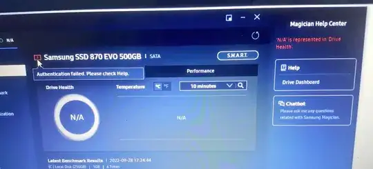 error on Samsung magician