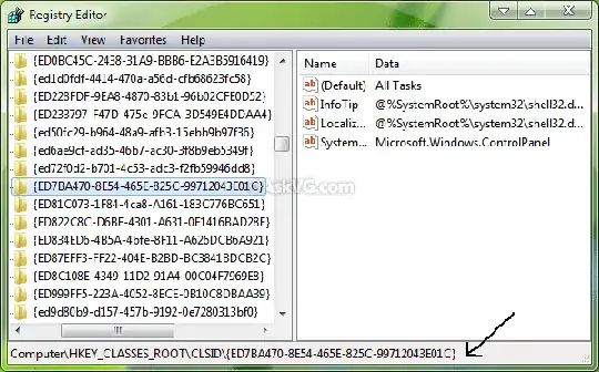 What that CLSID looks like from the registry