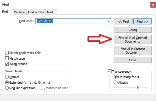 notepad++ find window