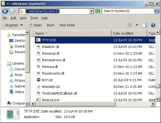 Windows Explorer showing the file exists on c:\windows\system32