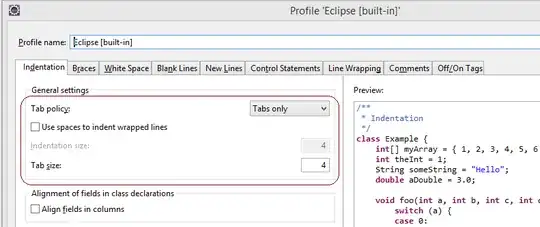 Relevant section of the Formatter profile
