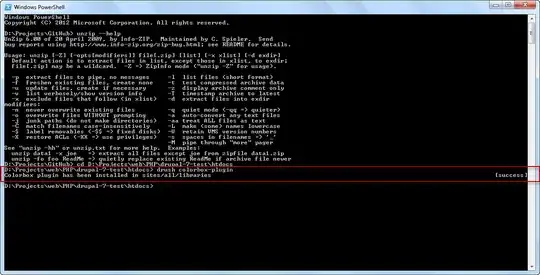 drush colorbox-plugin in PowerShell already works