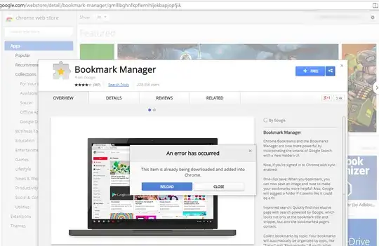 An error has occurred - This item is already being downloaded and added into Chrome.