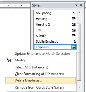 Delete character style