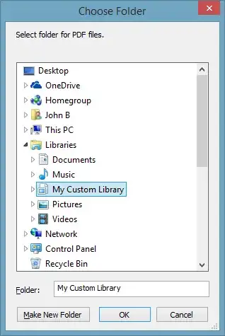 File dialog with a custom Library