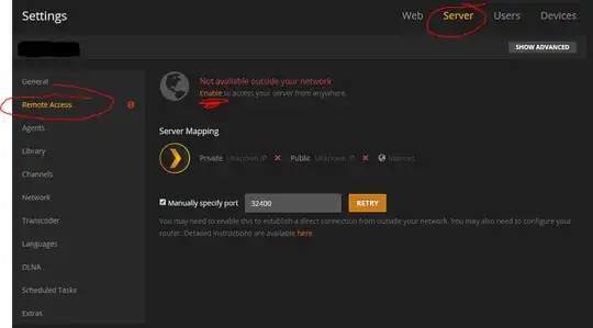 Plex Settings Screenshot