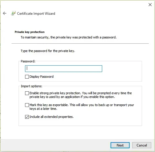 Certificate Import Wizard