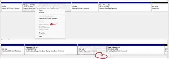 Screen shot of disk manager