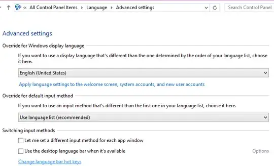 Switching input methods -> *Change Language bar hot keys*