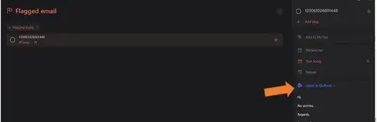 Open in Outlook button