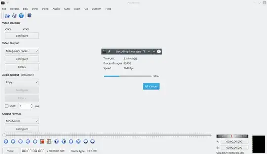 Avidemux: processing video frames