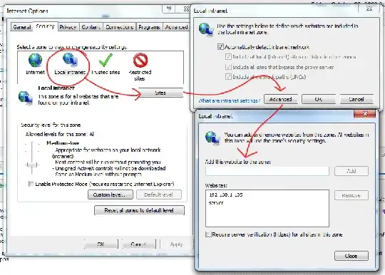 Changing Internet Options screenshot