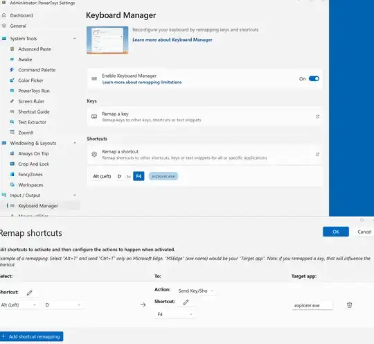 powertoys keyboard manager remap a shortcut ui