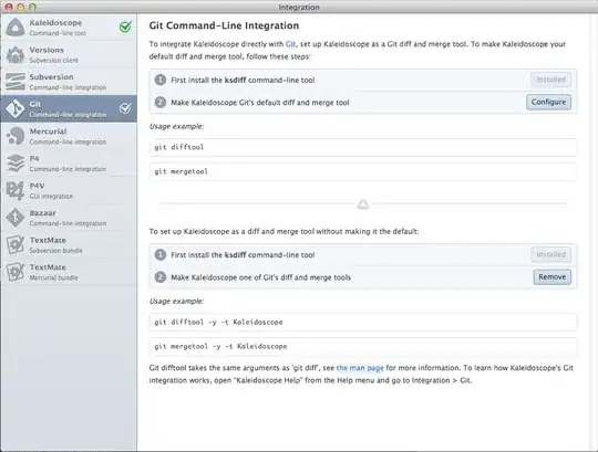 Kaleidoscope "Integration" configuration window